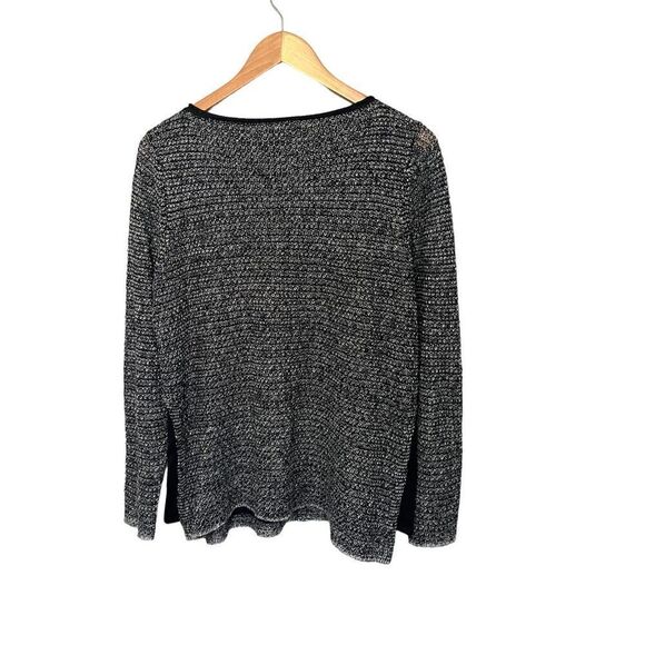 Eileen Fisher Black Layered Organic Linen Tunic - Picture 3 of 6